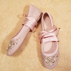Topshop Kisses Blush Ballet Flats- Size 7